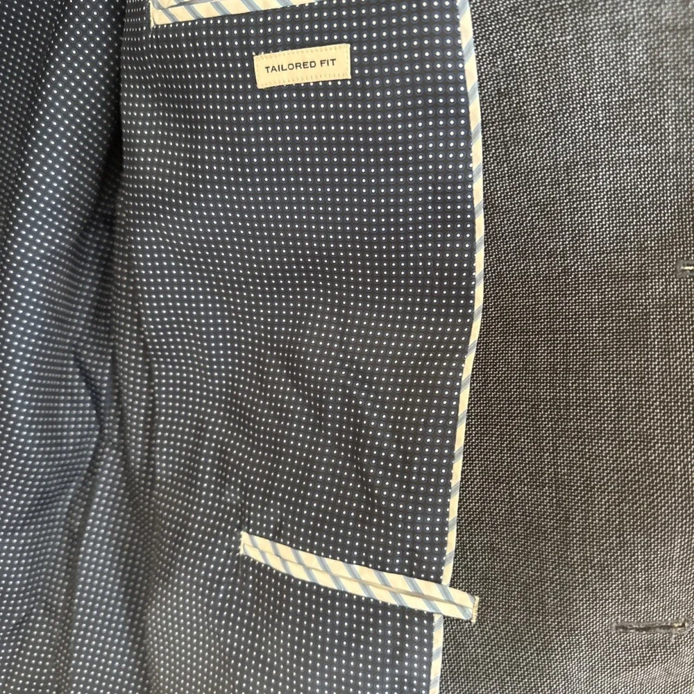 Jospeh Abboud Blazer Mens 48L Blue Heather Wool & Linen Two-Button Classic